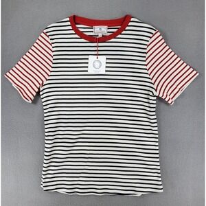New Ines‎ De La Fressange Paris Womens Striped Ribbed Shirt Sz M Annarlette